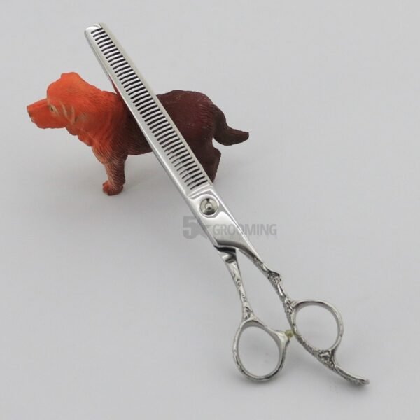 Pet Grooming Texturizing Scissors with Engraved Handle