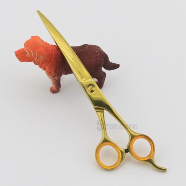 Luxurious Gold-Toned Pet Grooming Scissors